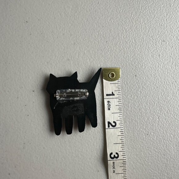 Handcrafted Cat Lady Brooch Colorful Rhinestone Geometric Design Pin Art to Wear - Picture 3 of 5